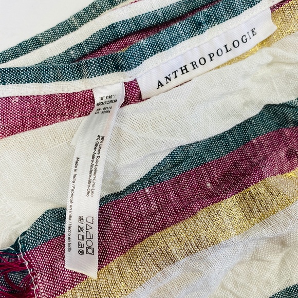 Anthropologie Biana Linen Striped Table Runner - Picture 4 of 5